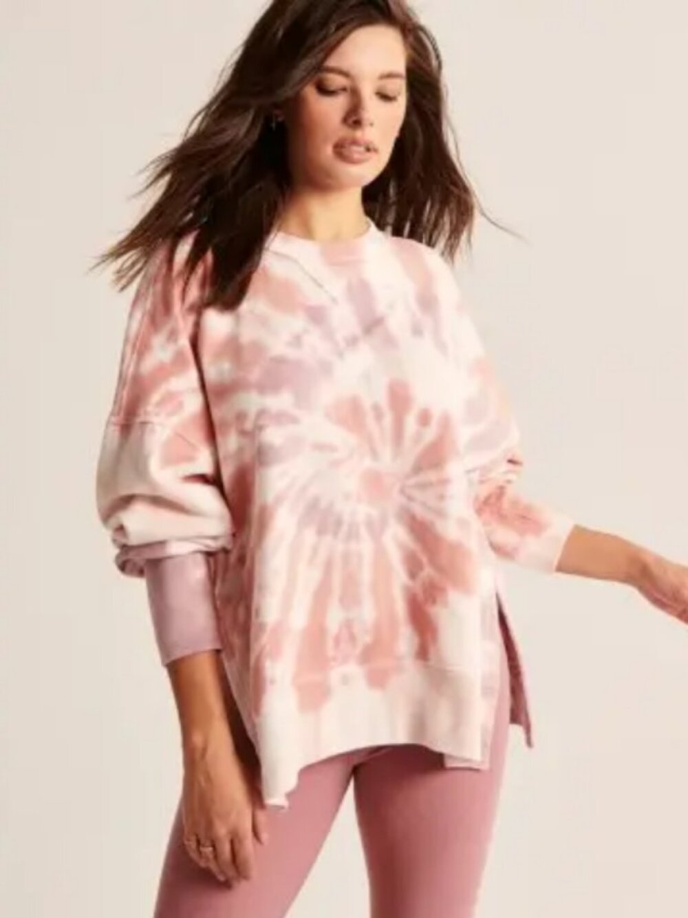 ABERCROMBIE & FITCH Soft A&F Tie Dye Crewneck Sweatshirt | Large